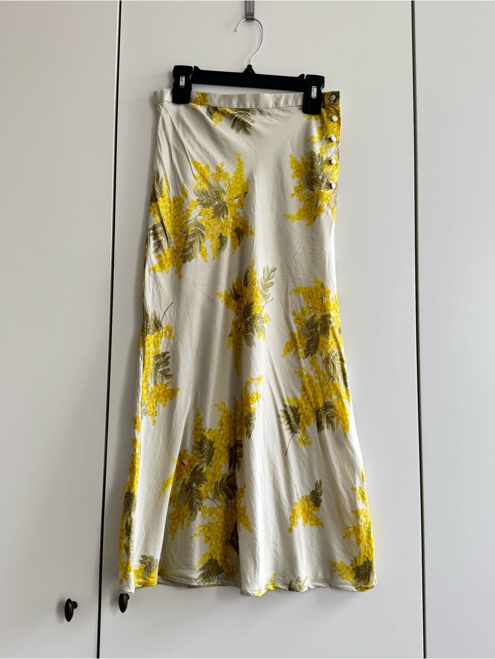 Rouje Floral Yellow & Cream midi Skirt